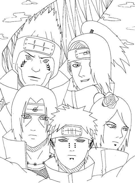 akatsuki coloriage|Akatsuki Coloring Page 